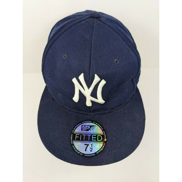 New Era Hat Cap New York Yankees MLB Size 7 1/2 Embroidered Logo Blue Baseball - Picture 2 of 12